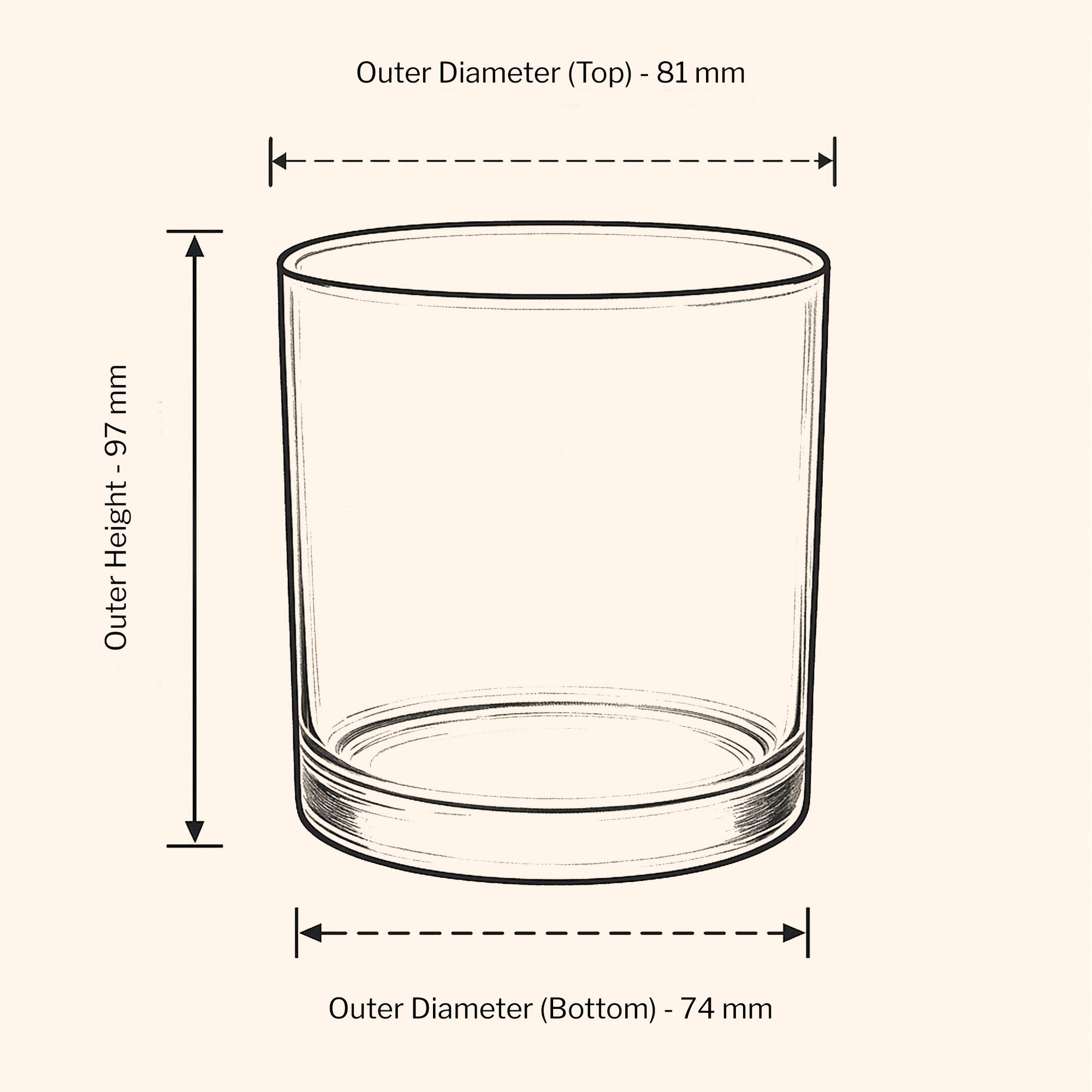 30cl Ebony Candle Jar - Amber