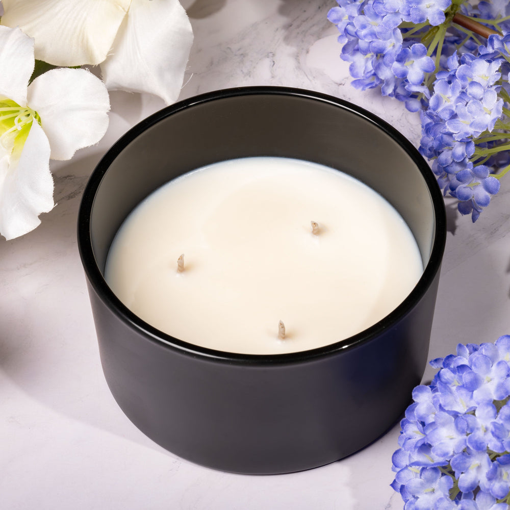 50cl Candle Glass Bowl - Externally Black Matt