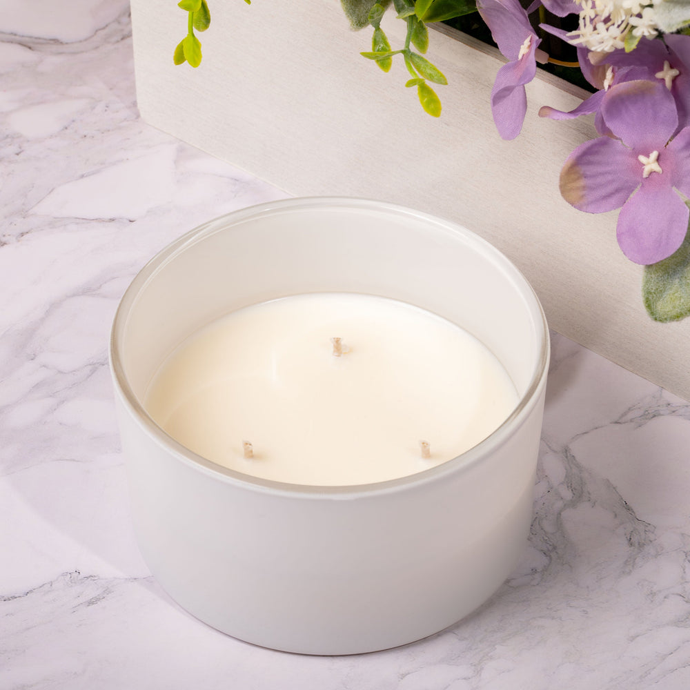 50cl Candle Glass Bowl - Externally White Matt