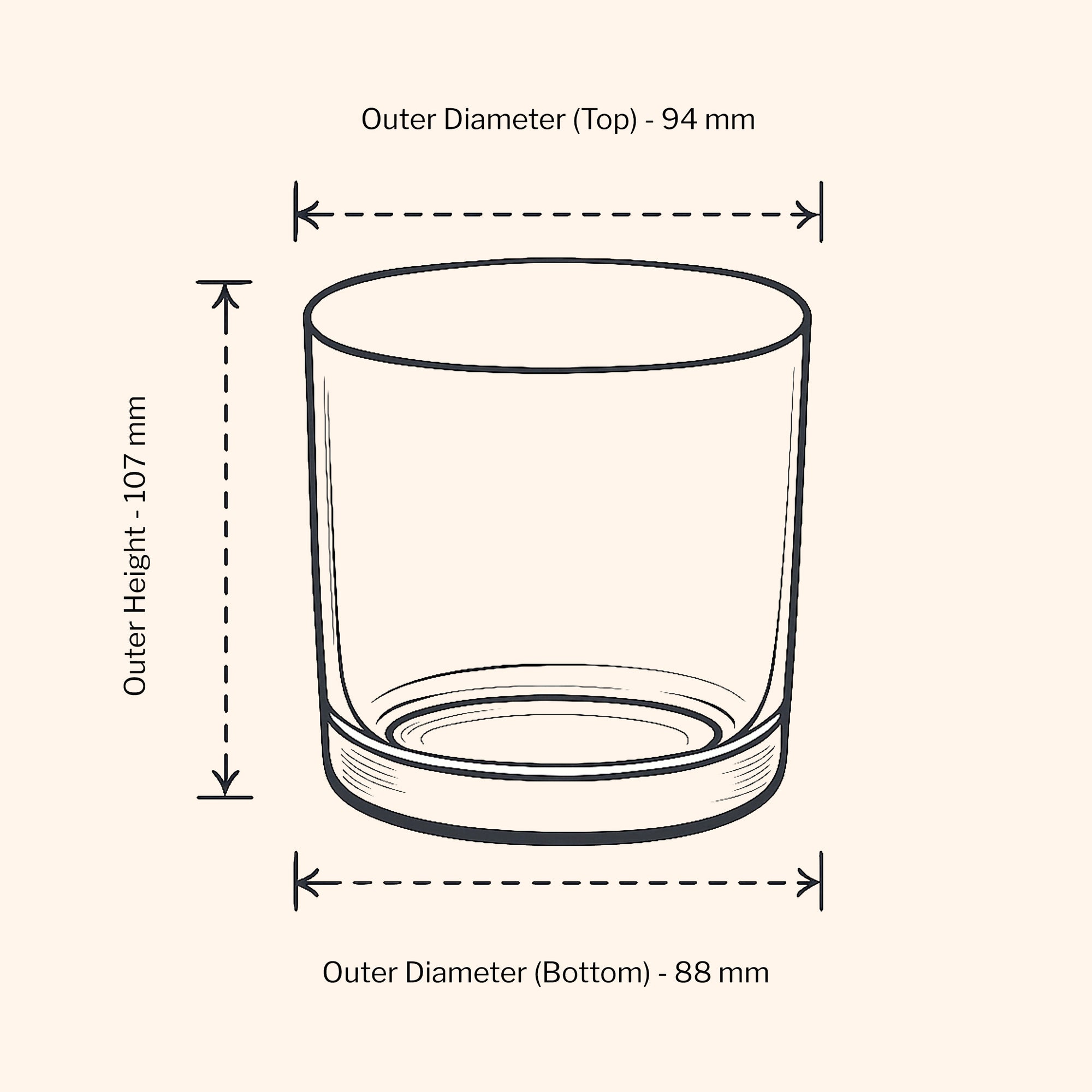 Bougie en pot Aria 50 cl - Transparent
