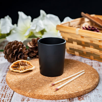 9cl Lauren Candle Glass - Externally Black Matt