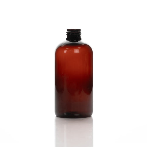 Bouteille Boston PET ambrée de 250 ml