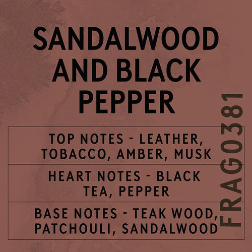 Sandalwood & Black Pepper scent card