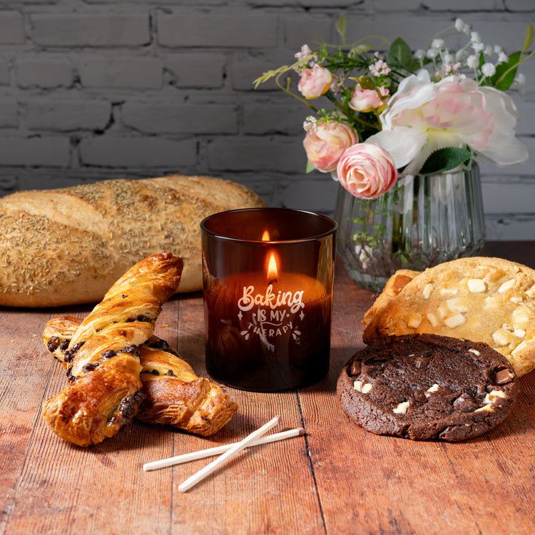 Candle Shack BV Candle Jar Baking Is My Therapy - Amber 30cl Lotti Candle Jar (Box Of 6)