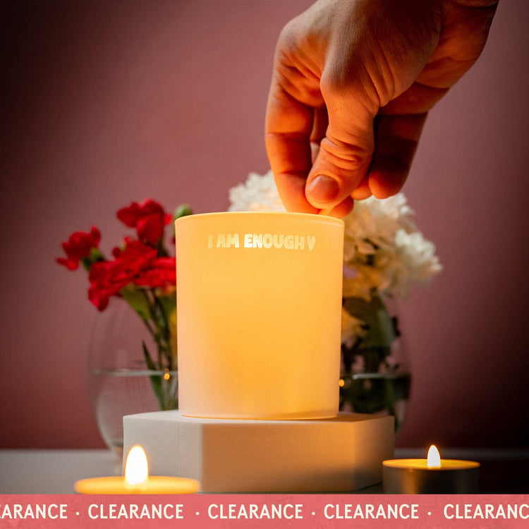 Candle Shack Candle Jar I Am Enough - White Matt 30cl Lotti Candle Jar (Box of 6)