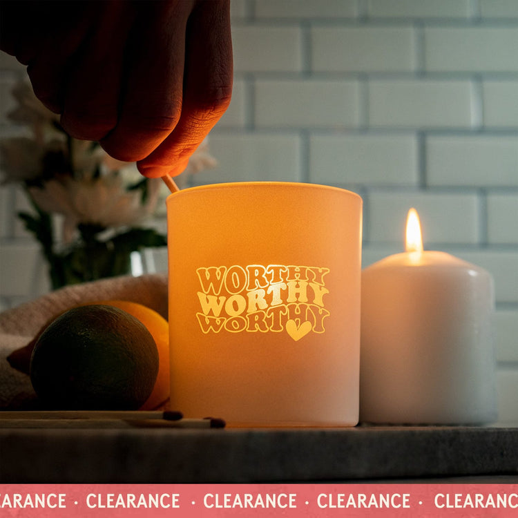 Candle Shack Candle Jar You Are Worthy - White Matt 30cl Lotti Candle Jar (Box of 6)