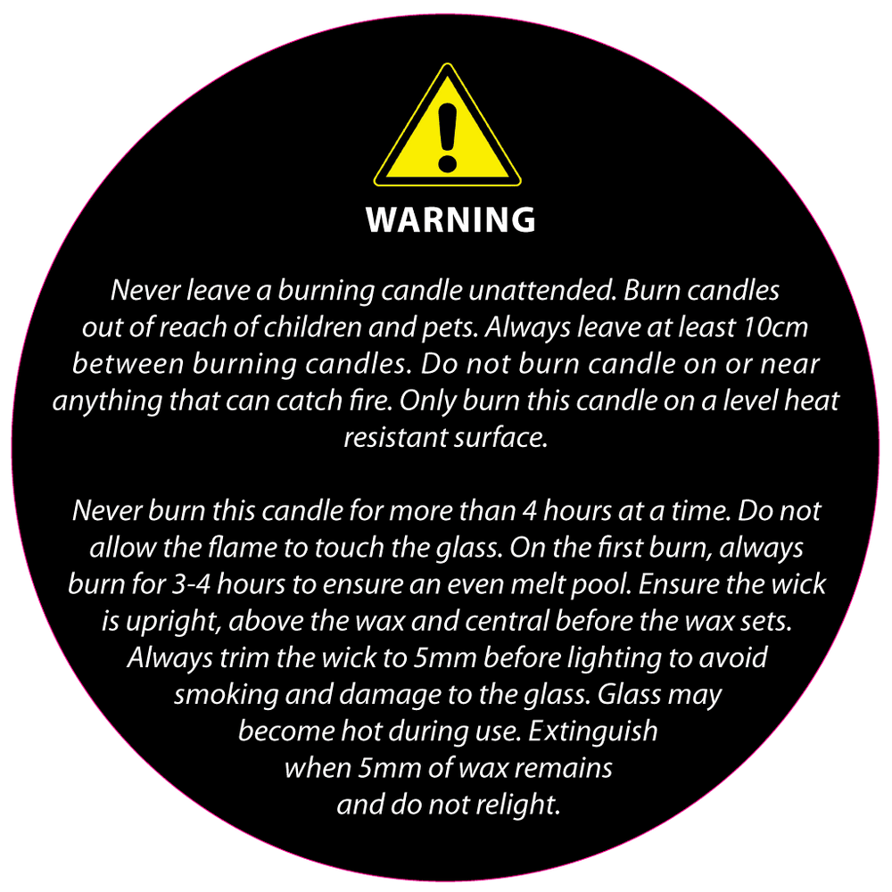 50mm Black Candle Safety Label