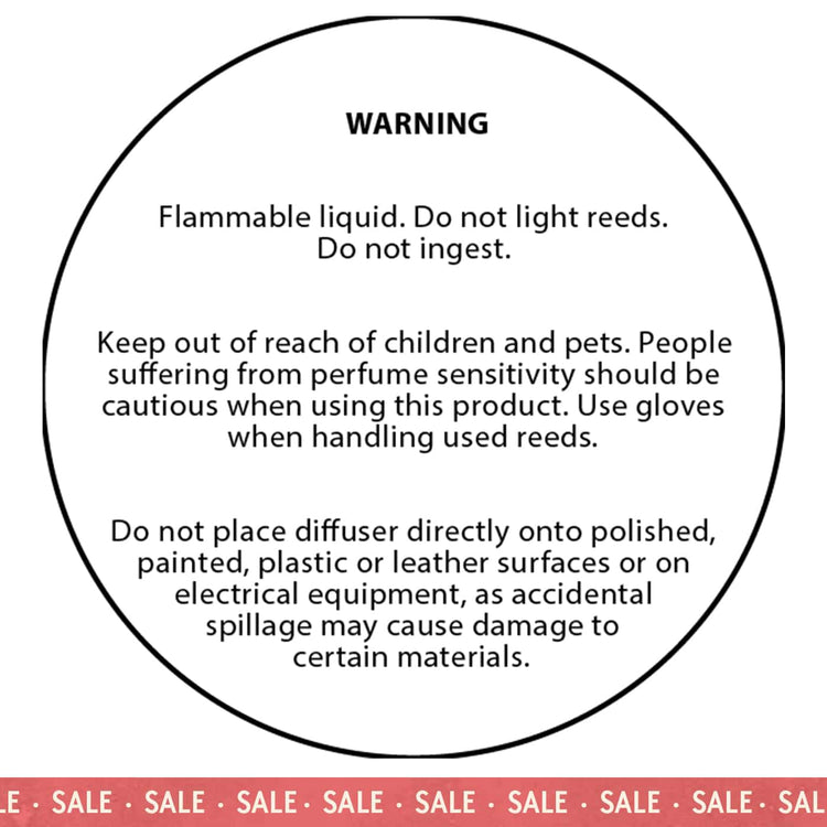 Candle Shack Diffuser Label 50mm White Diffuser Safety Label