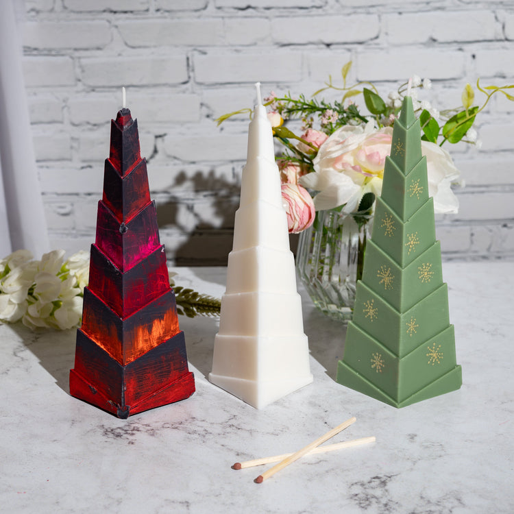 Candle Shack Pillar Mould Stepped Pyramid - Pillar Candle Mould