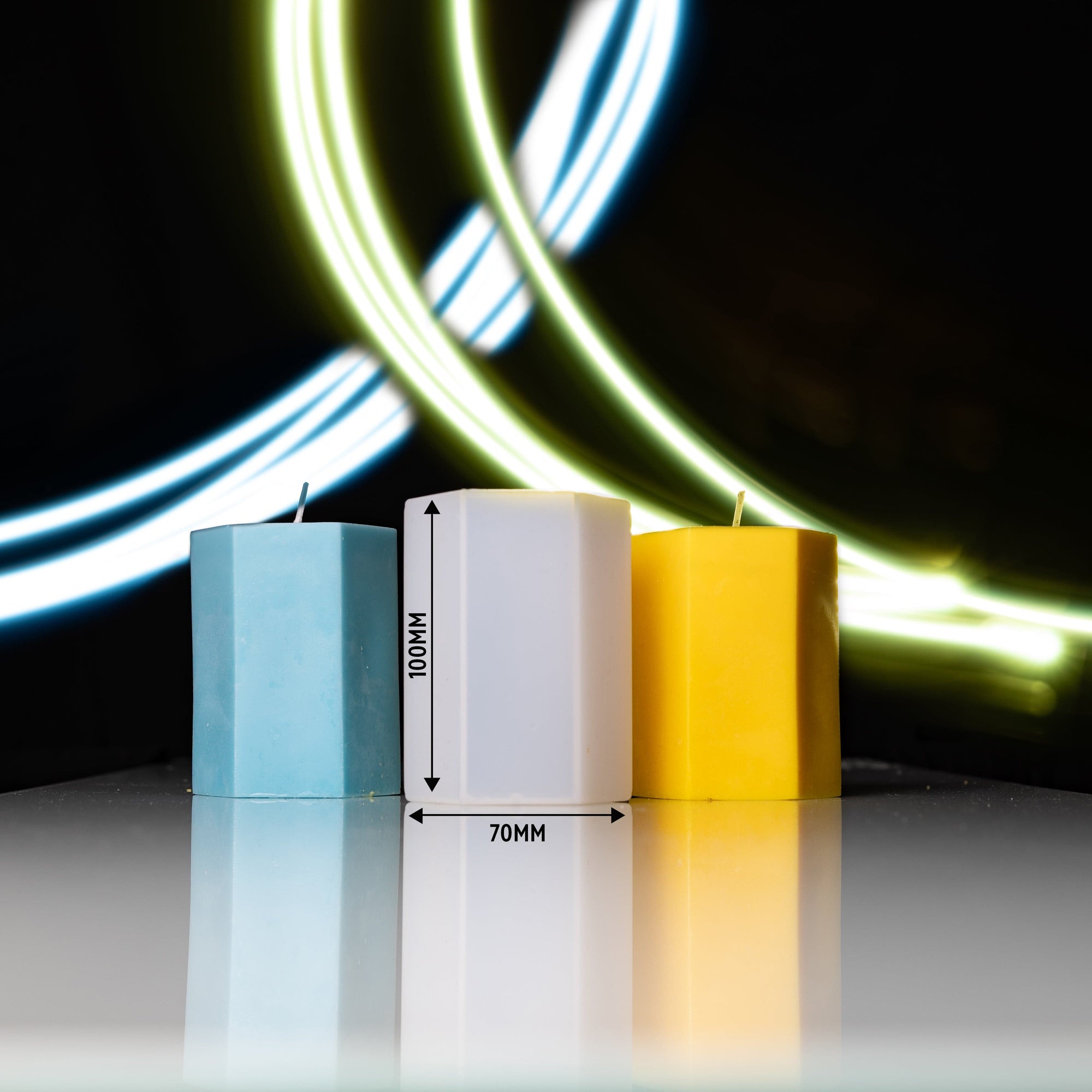 Grand moule à bougie hexagonale