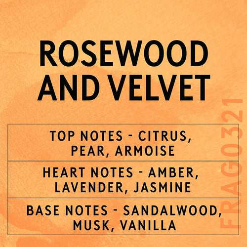 Rosewood and Velvet Fragrance Oil scent card