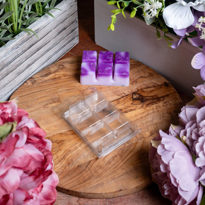 6 Cavity wax melt mold clam shell. Clamshell mold. Marbled wax melts. Home made wax melts.