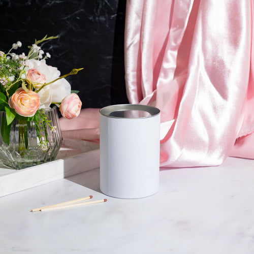 Boîte à bougie cylindrique blanche (taille 3)
