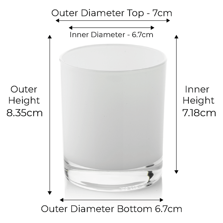 Candle Shack Candle Jar 20cl Lotti Candle Glass - Internally White Gloss (box of 10)