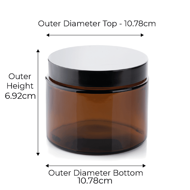 Candle Shack Candle Jar 3-Wick Amber Candle Jar (400g) with Urea Lid