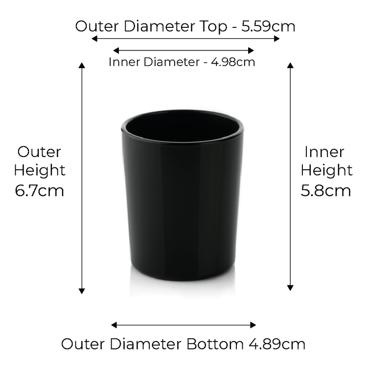 Candle Shack Candle Jar 9cl Lauren Candle Glass - Externally Black Gloss (box of 10)