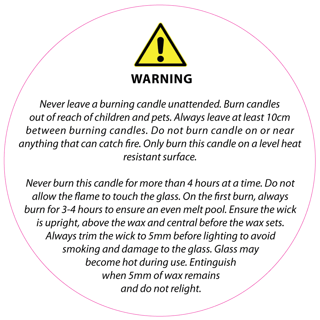50mm White Candle Safety Label – Candle Shack BV