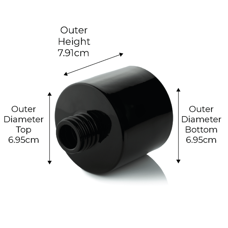 Candle Shack Diffuser Bottle 100ml Squat Circular Diffuser Bottle - Gloss Black (box of 6)