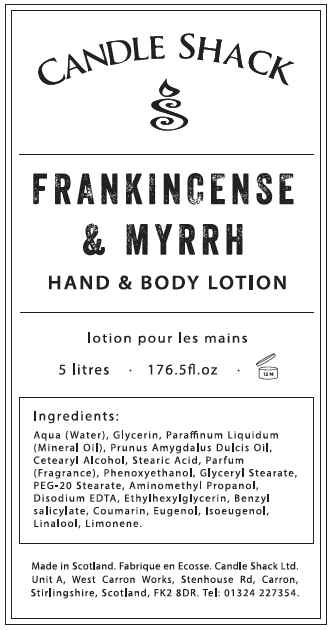 Candle Shack Soap Hand & Body Lotion - Frankincense & Myrrh