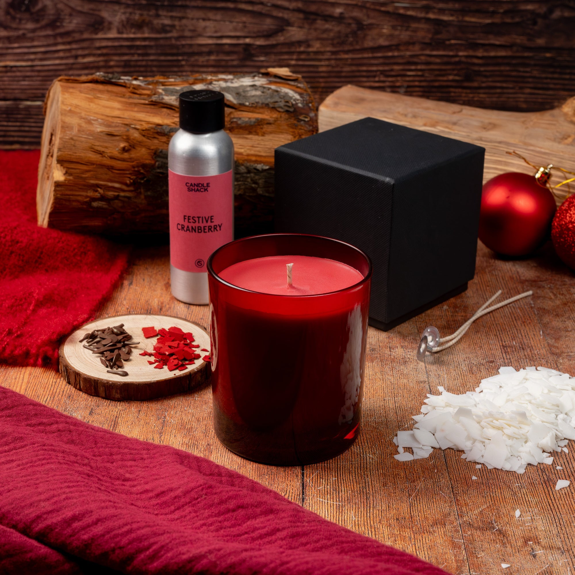 Christmas Candle Recipe with red dyed candle