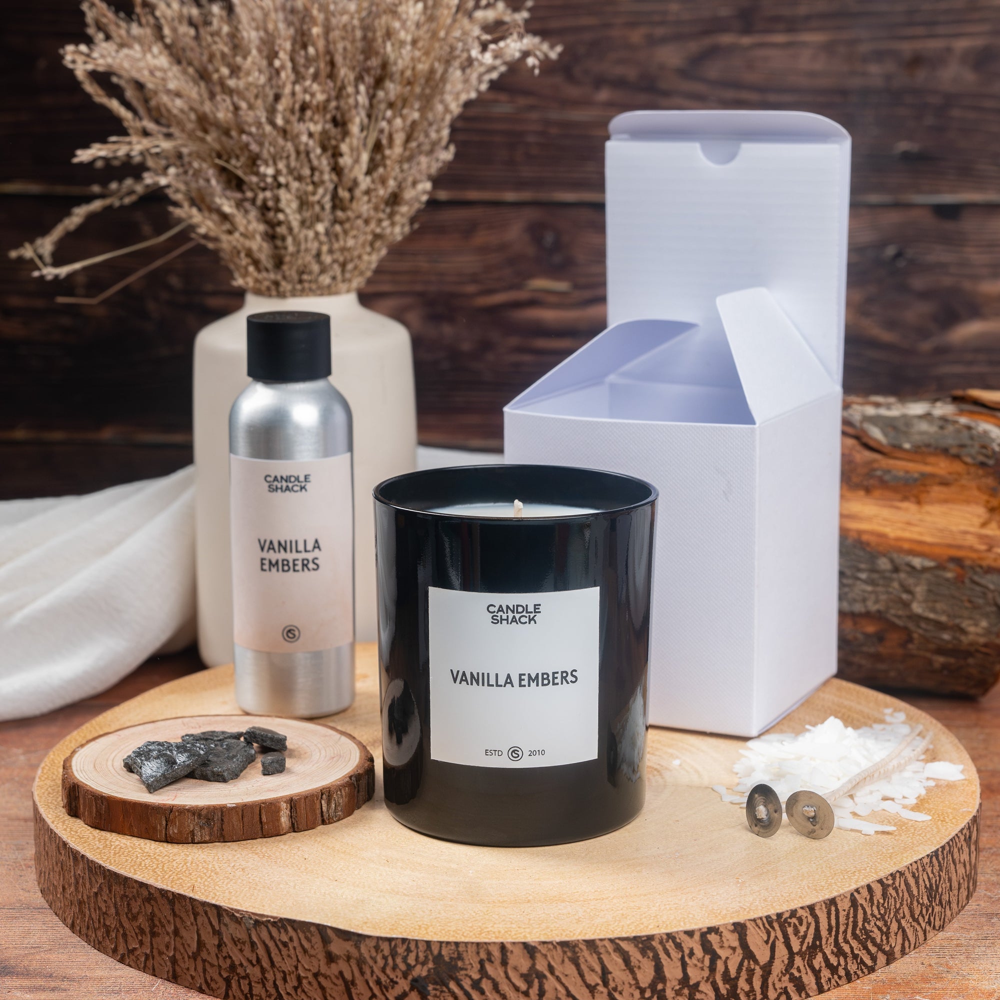 Vanilla Embers dyed colour candle recipe