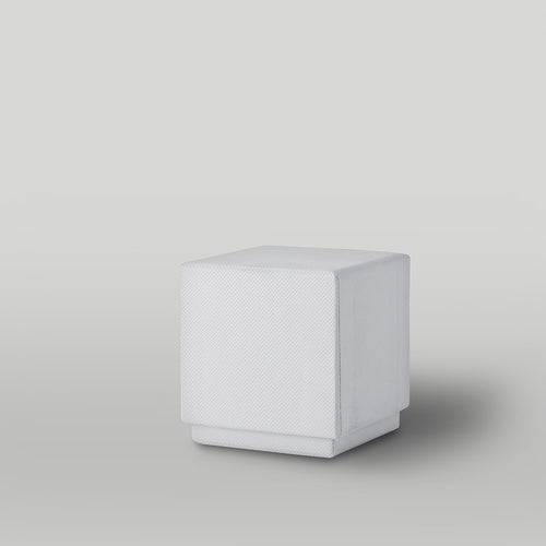 White candle box on a light grey background