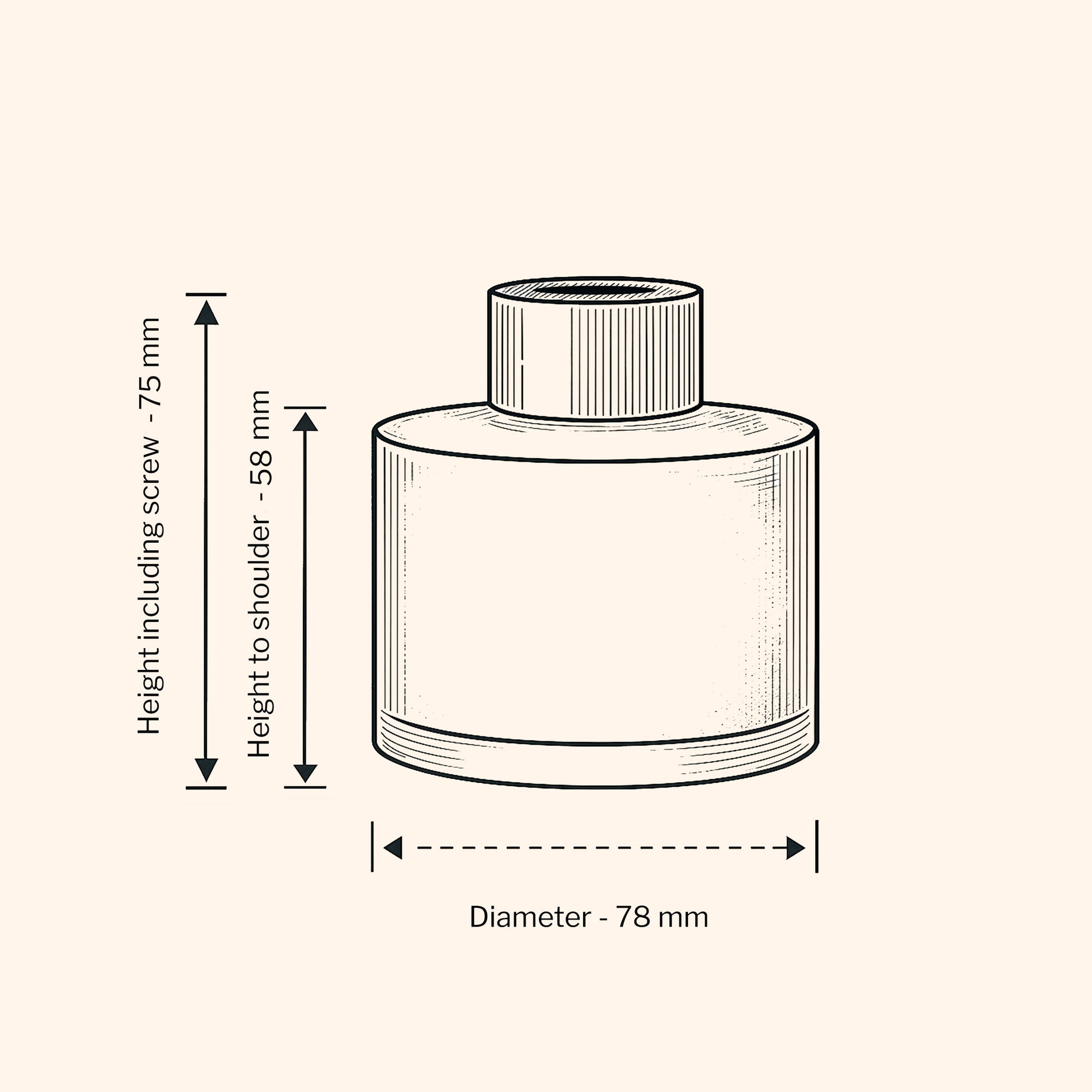 165ml Ebony Diffuser Bottle - Clear