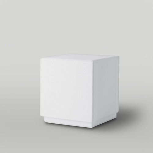 White candle box on a light grey background - for candle packaging