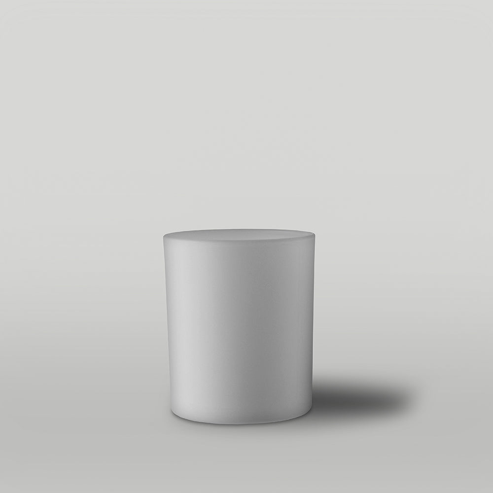 Matt white 20cl candle jar on a grey background