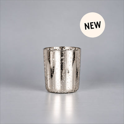 30cl Electroplated Glass Jar - Silver - Box of 6