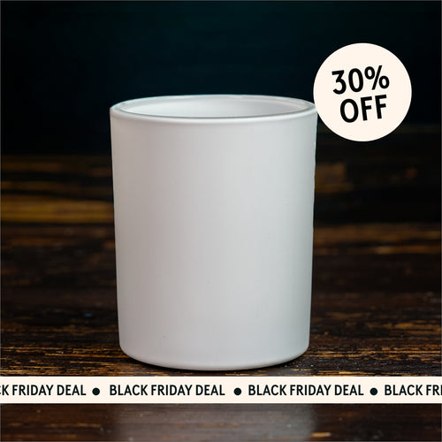 30cl Ebony Candle Jar - White Matt