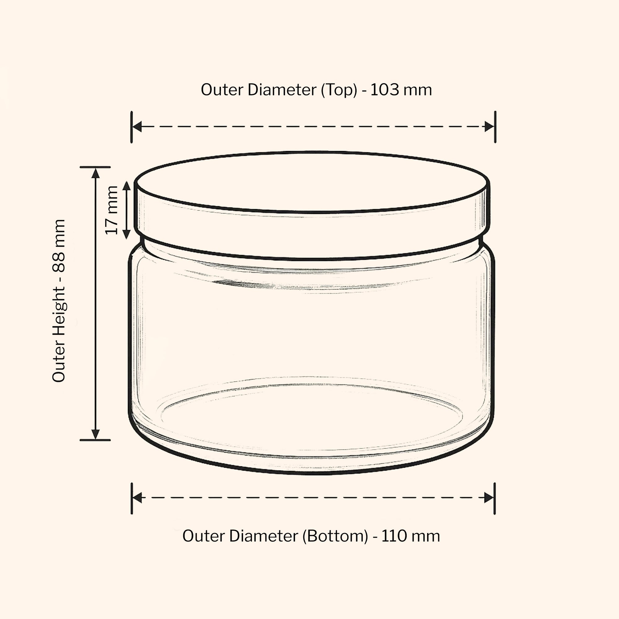 40cl Apothecary Jar with Urea Lid - Amber