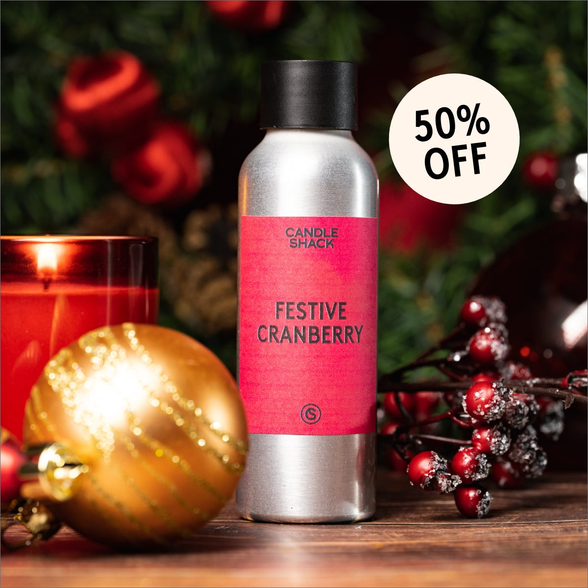 Huile parfumée festive à la canneberge