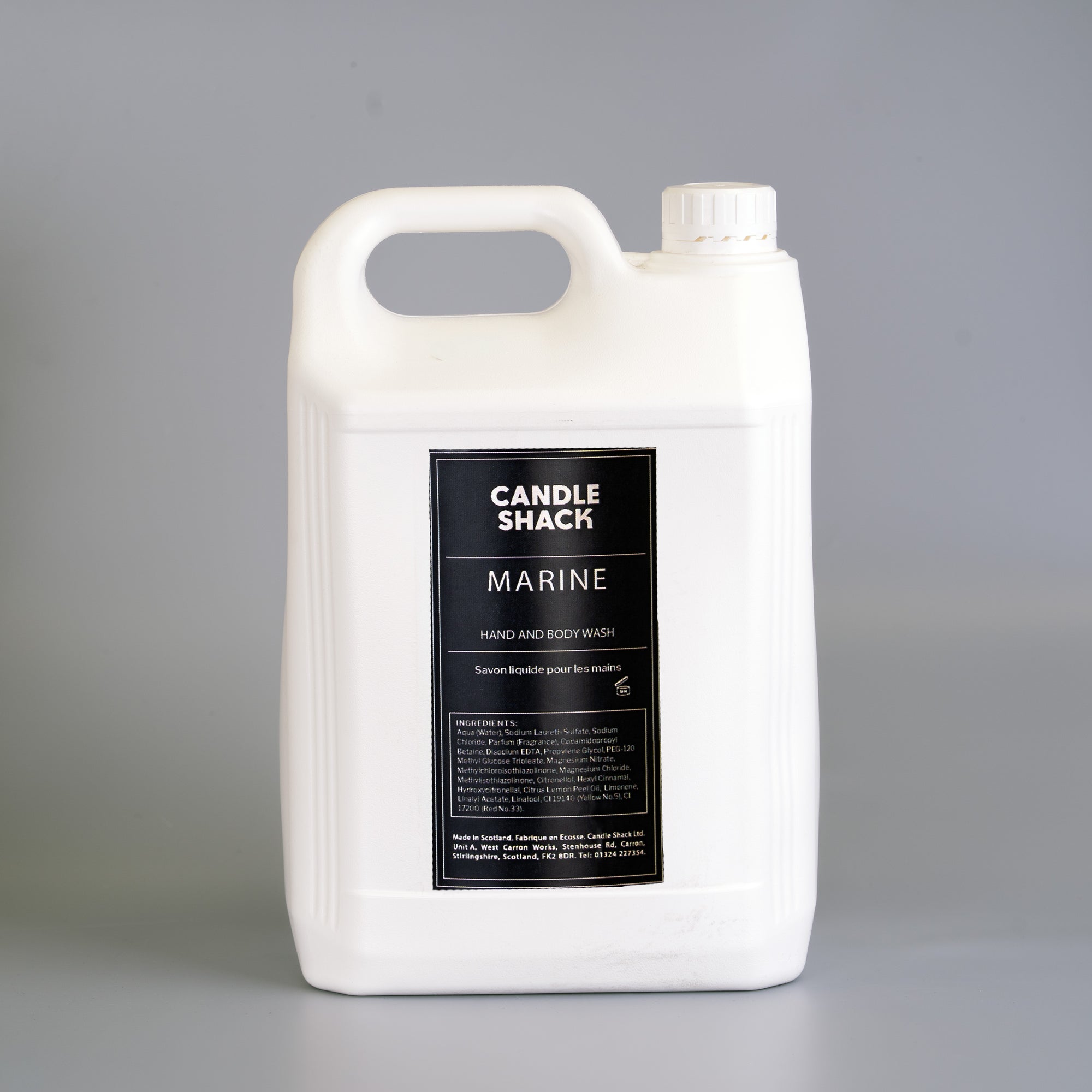 5 litre bottle of Marine fragrance hand and body wash