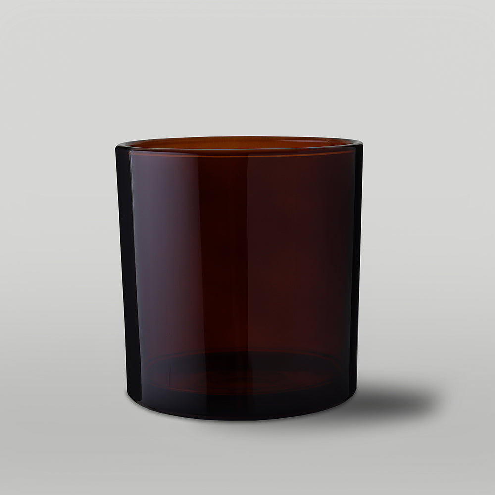 64cl amber Ebony candle jar on a grey background
