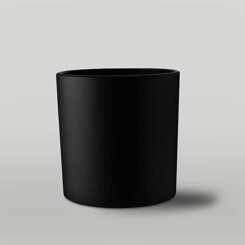 64cl matt black Ebony candle jar on a grey background