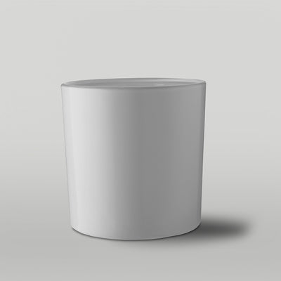 64cl matt whte Ebony candle jar on a grey background