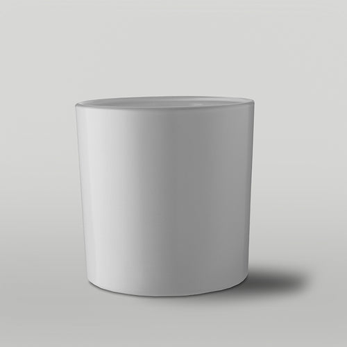 64cl matt whte Ebony candle jar on a grey background