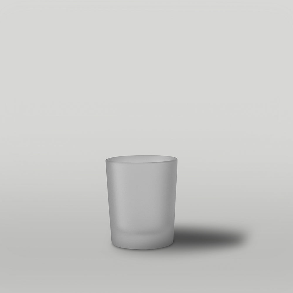 9cl frosted Lotti candle jar on a grey background