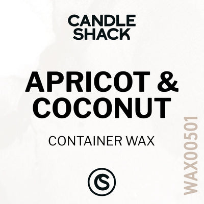 Candle Shack apricot and coconut container wax logo on a white background