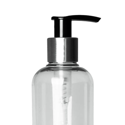 Flacon pompe haut de 300 ml - Col argenté