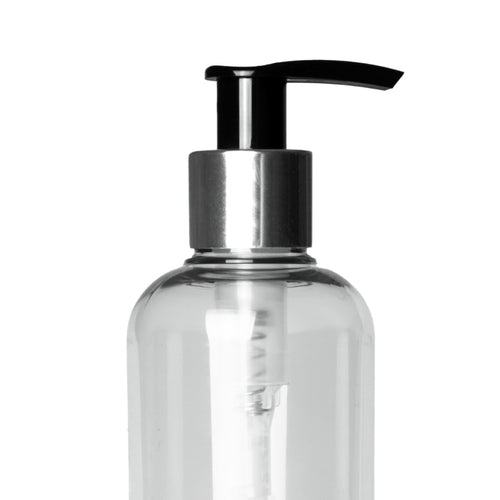 Flacon pompe haut de 300 ml - Col argenté