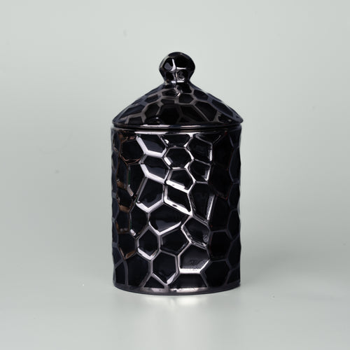 30cl Black Honeycomb Ceramic Jar - Limited Edition