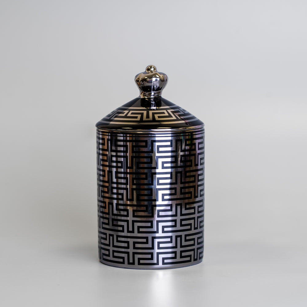 30cl Black Geo Ceramic Jar - Limited Edition
