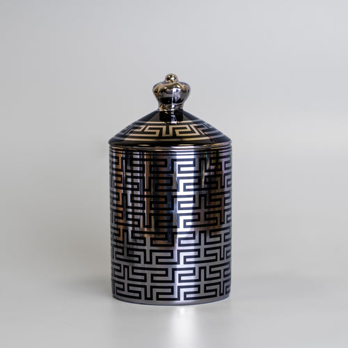 30cl Black Geo Ceramic Jar - Limited Edition