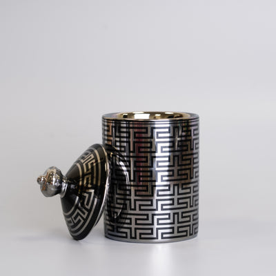 30cl Black Geo Ceramic Jar - Limited Edition