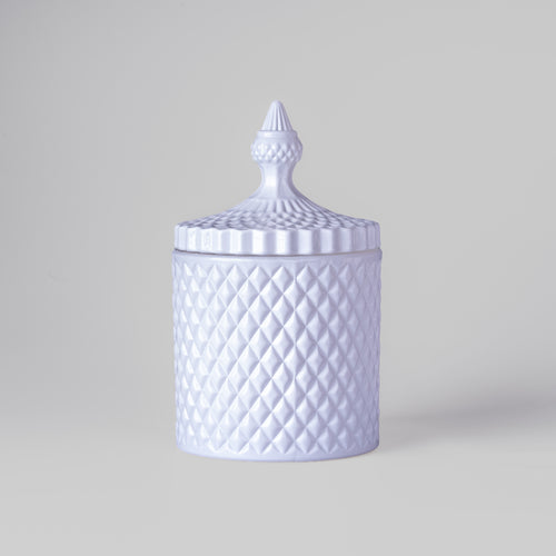 50cl Large High Gloss White Geo Jar - Limited Edition