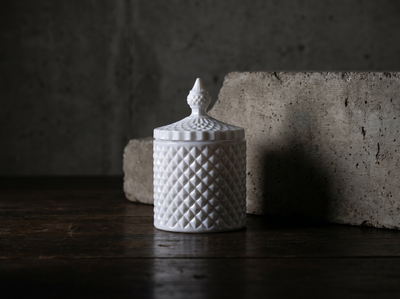 23cl White Gloss Geo Jar - Limited Edition