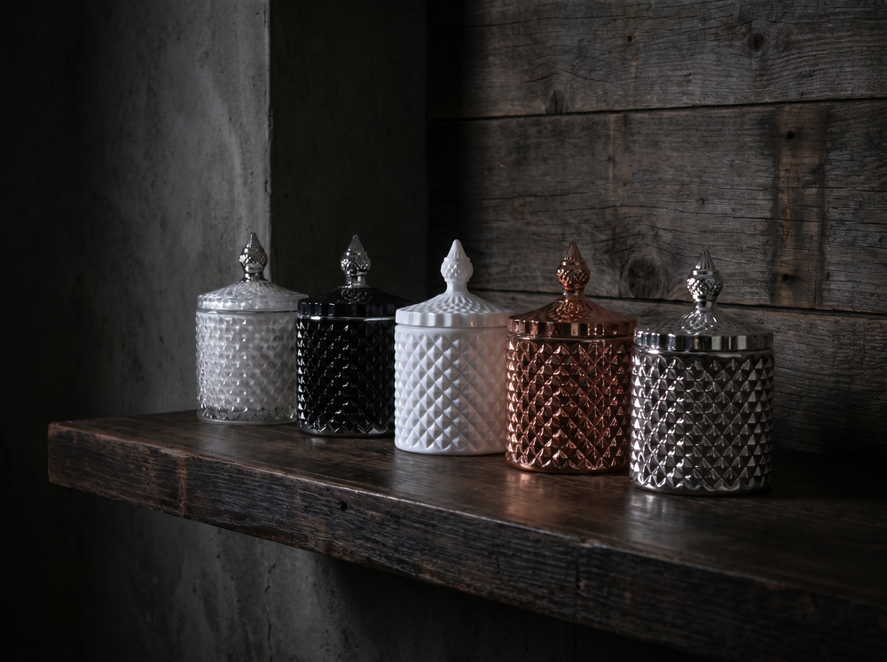 23cl White Gloss Geo Jar - Limited Edition