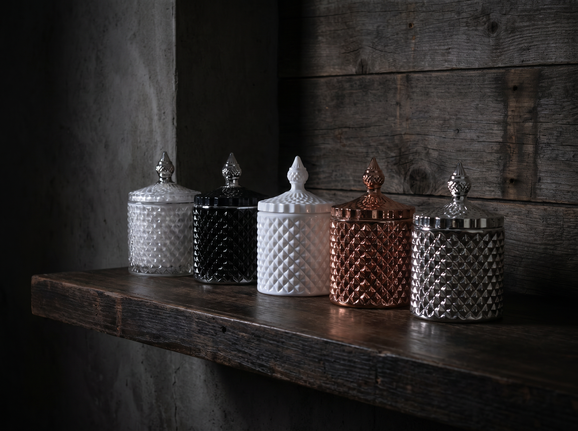 23cl White Gloss Geo Jar - Limited Edition